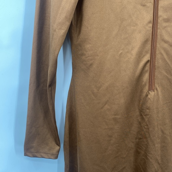 SKIMS All in One Shine Mock Neck Long Sleeve Onesie Catsuit in Caramel Size XL - Picture 8 of 14